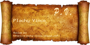 Plachy Vince névjegykártya